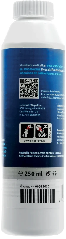 Liquid Descaler for Coffee Machines & Steam Ovens (4 Pack) 00312013