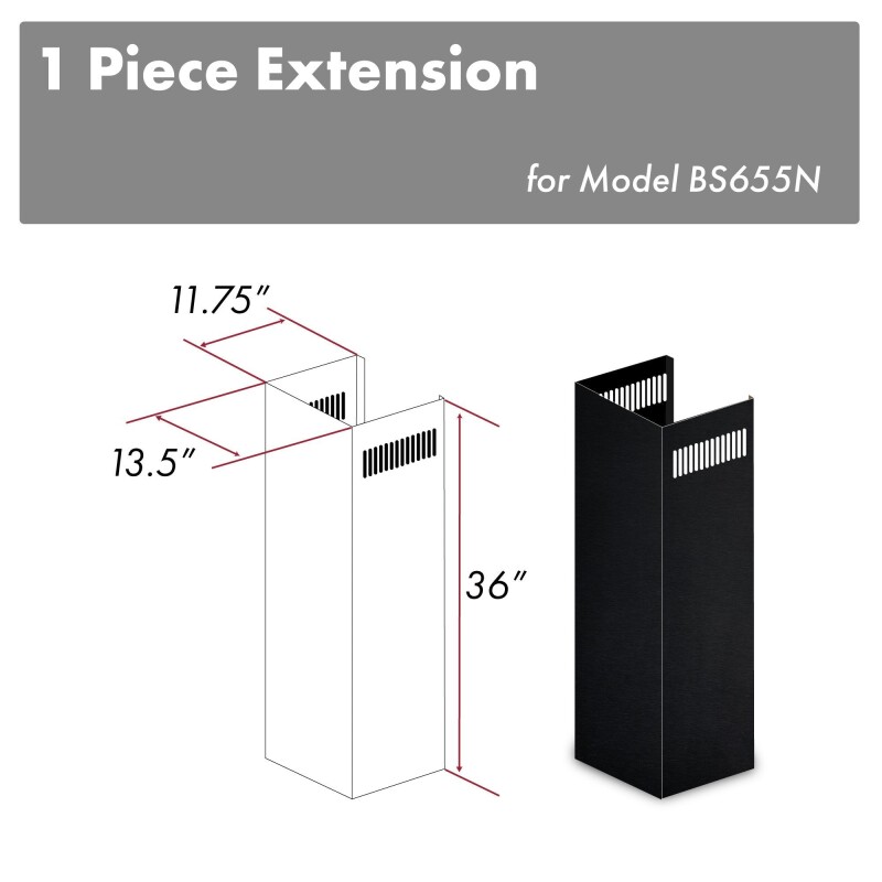 1-36" Chimney Extension for 9 ft. to 10 ft. Ceilings 1PCEXTBS655N