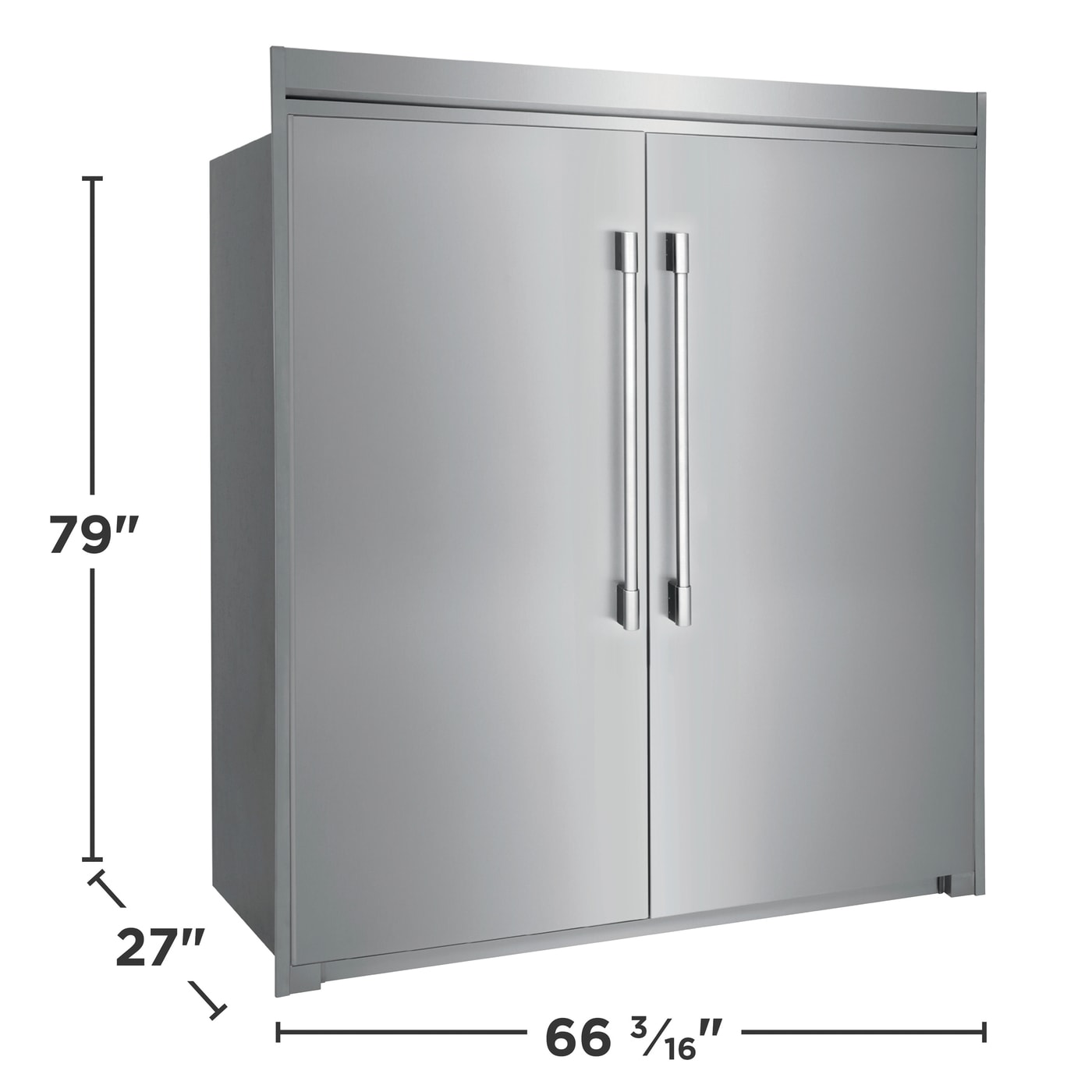 Side-by-Side Column Refrigerator and Freezer Set with Flat Trim Kit 2311P2SDFT