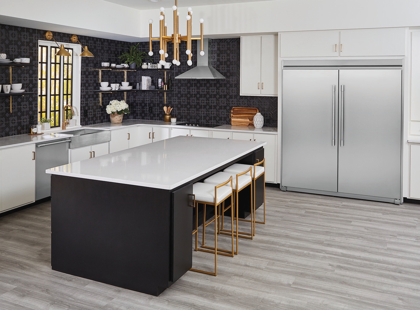 Side-by-Side Column Refrigerator and Freezer Set with Flat Trim Kit 2311P2SDFT