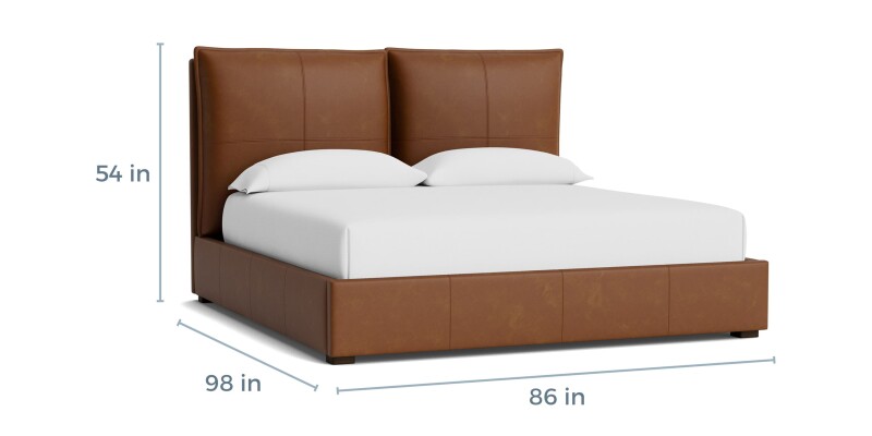 Greer Leather Upholstered Platform Bed 2830KP69LKIT54