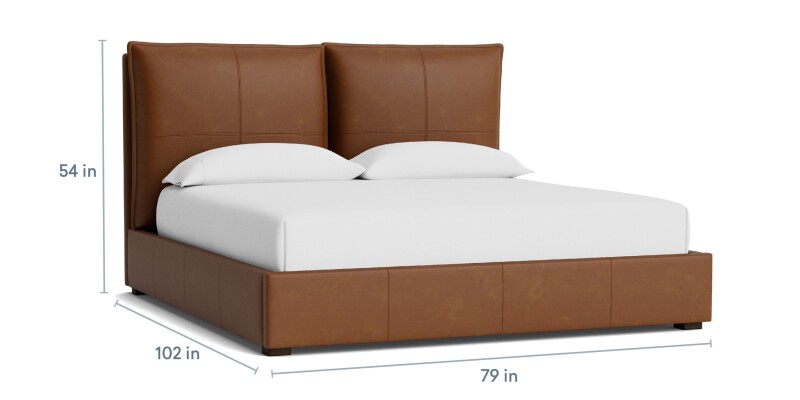 Greer Leather Upholstered Platform Bed 2830KP79LKIT54