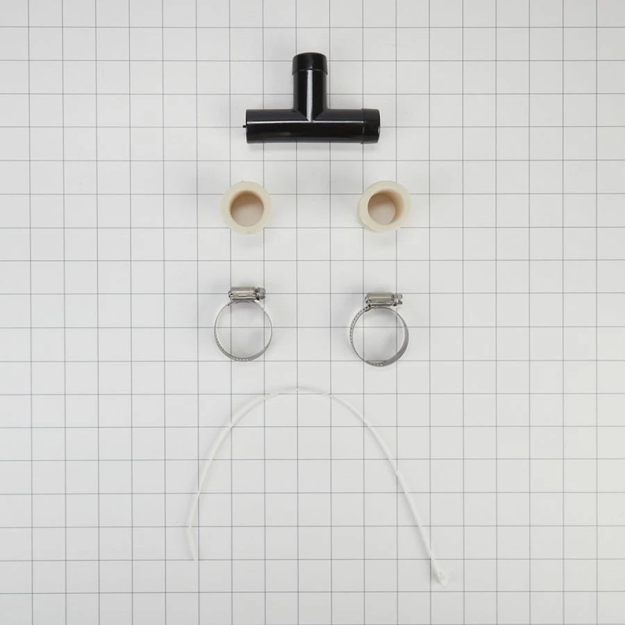 Washing machine siphon break assembly with 2 hose clamps, wire tie, and 2 drain hose sleeves - 1 pack 285320