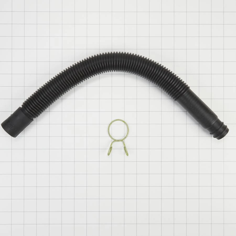 21" Black corrugated top load washer drain hose with fittings & clamp (excludes Bravos-Cabrio) - 1 pack 285702