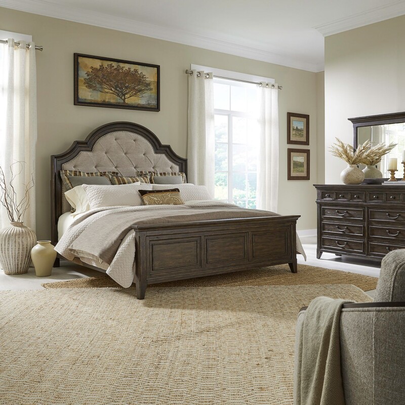 Paradise Valley Queen Uph Bed, Dresser & Mirror 297BRQUBDM