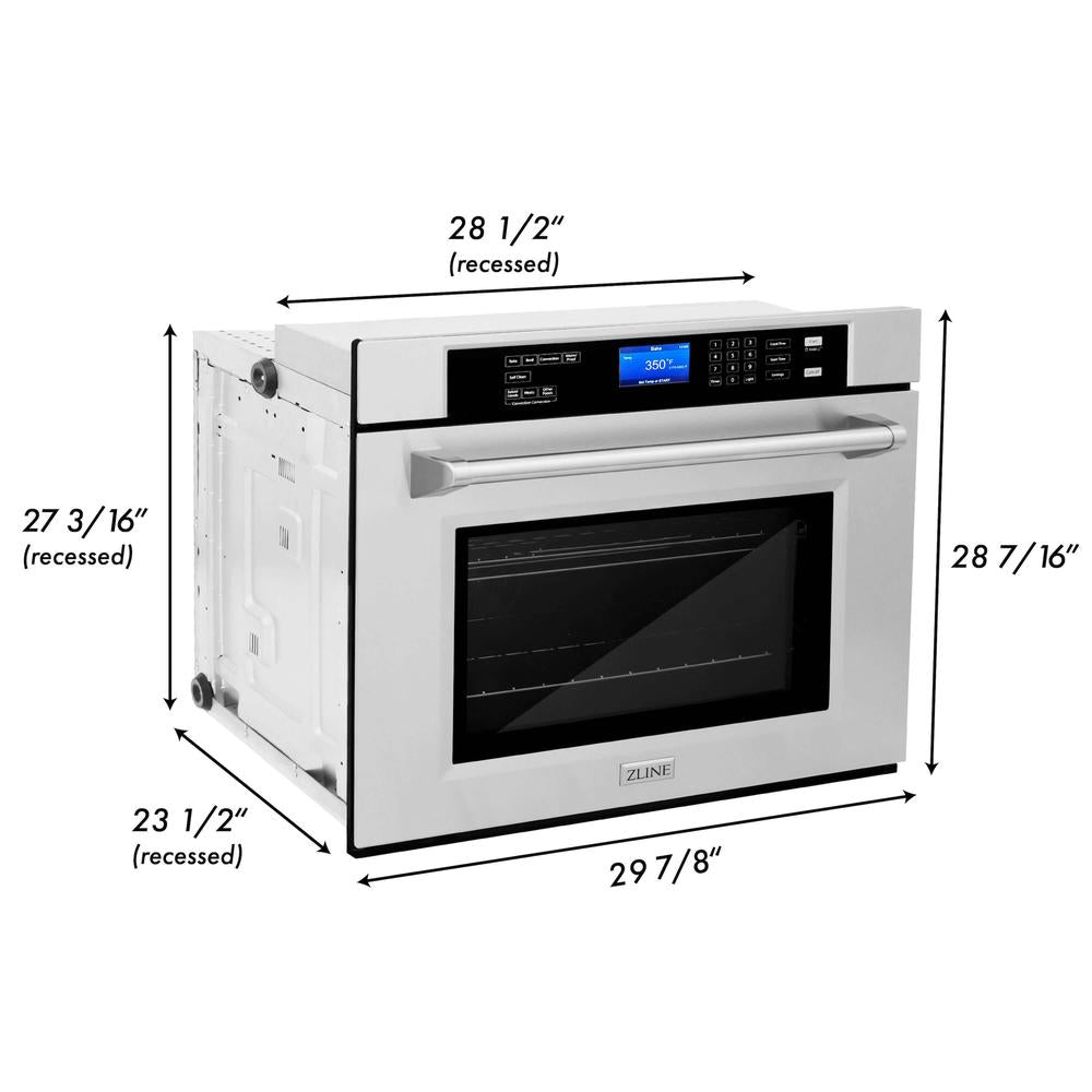 Stainless Steel 30 in. Built-in Convection Microwave Oven and 30 in. Single Wall Oven with Self Clean 2KPMW30AWS30