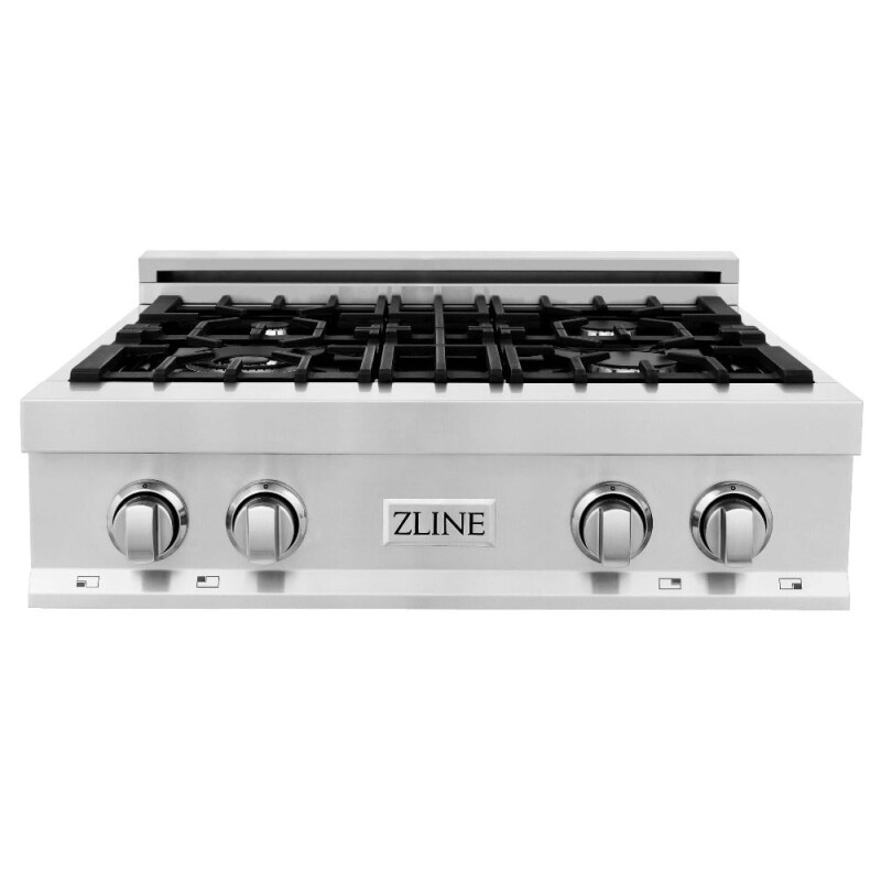 ZLINE Kitchen Package with 30 in. Stainless Steel Rangetop and 30 in. Over The Range Microwave with Modern Handle (2KP-RTOTR30) 2KPRTOTR30
