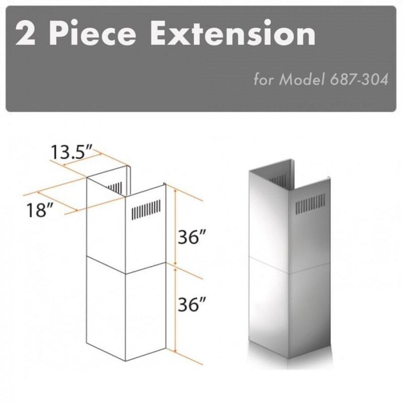 2-36" Chimney Extensions for 10 ft. to 12 ft. Ceilings 2PCEXT687304