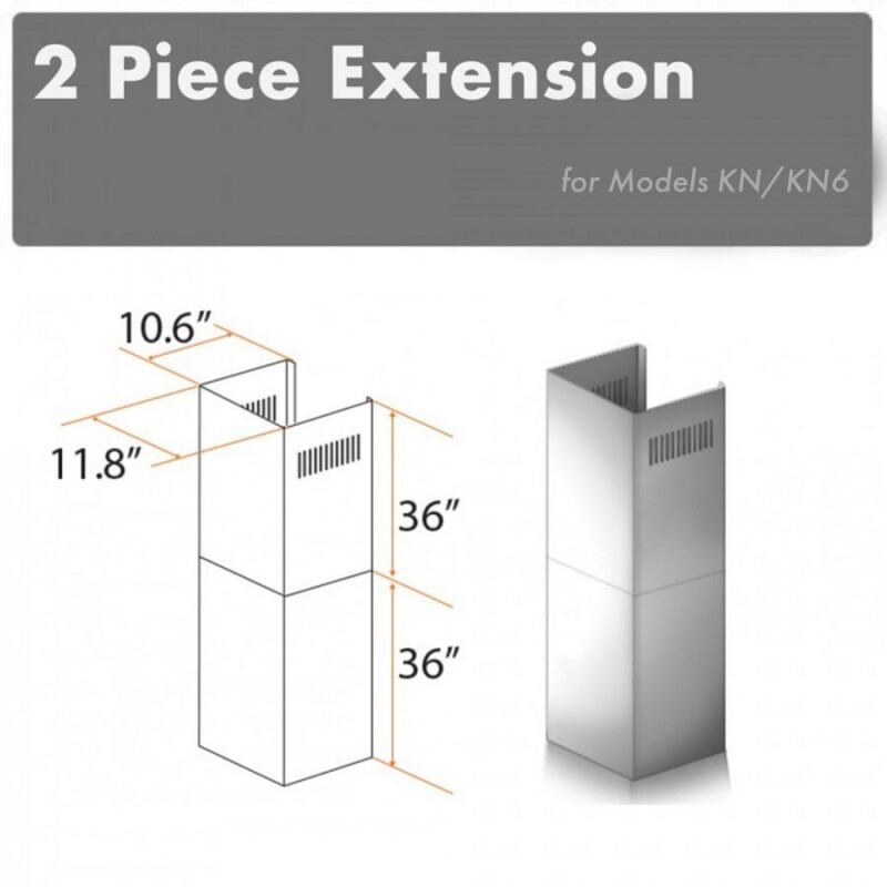 2-36" Chimney Extensions for 10 ft. to 12 ft. Ceilings 2PCEXTKN