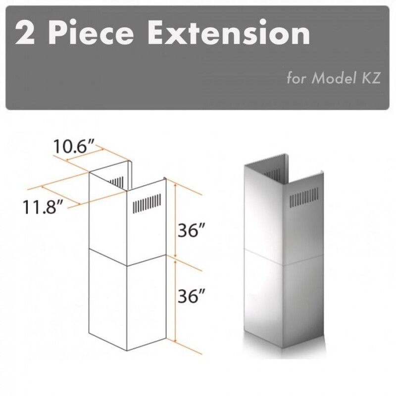 2-36" Chimney Extensions for 10 ft. to 12 ft. Ceilings 2PCEXTKZ