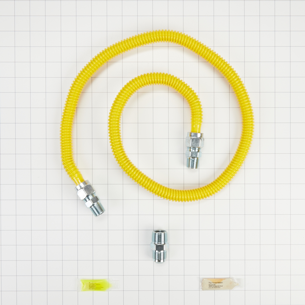 4' Gas Range Connector Kit With Two 1/2" & One 3/4" Male/female Connectors, And Sealant 3048KITRC