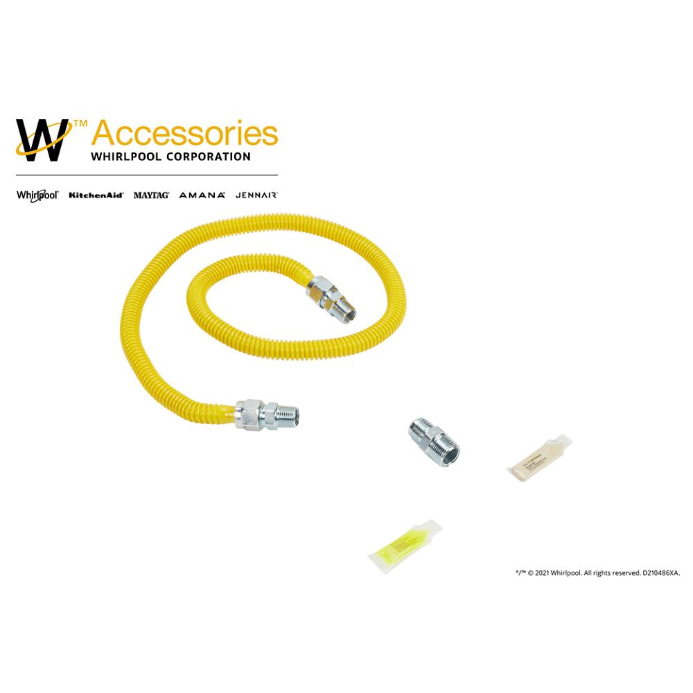 4' Gas Range Connector Kit with two 1/2" & one 3/4" male/female connectors, and sealant 3048KITRC