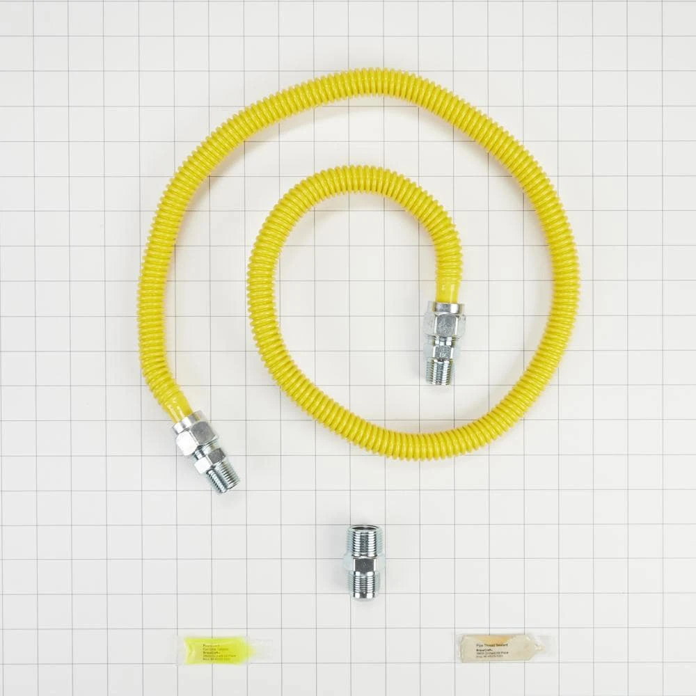 4' Gas Range Connector Kit with two 1/2" & one 3/4" male/female connectors, and sealant 3048KITRC