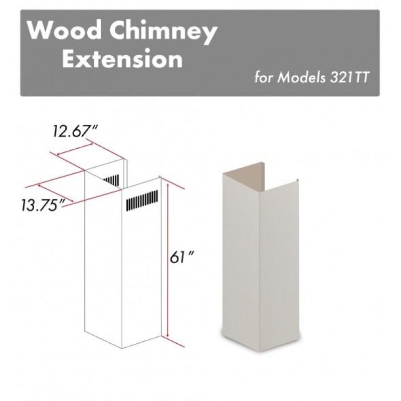 61" Wooden Chimney Extension for Ceilings up to 12.5 ft. 321TTE