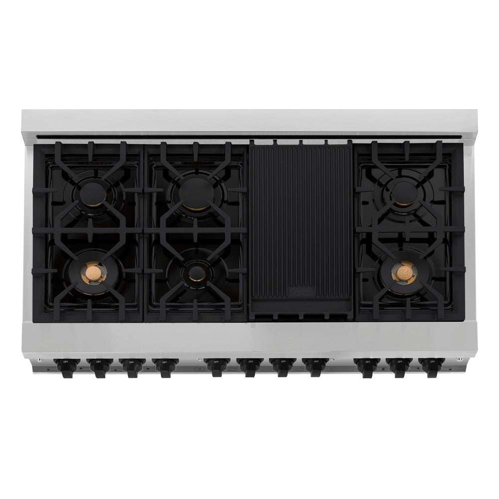 Autograph Edition 48 in. Kitchen Package with Stainless Steel Dual Fuel Range, Range Hood and Dishwasher with Matte Black Accents 3AKPRARHDWM48MB