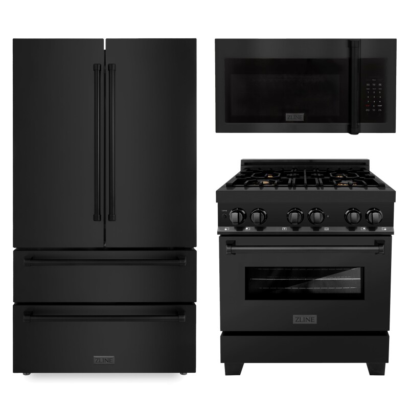 Kitchen Package with Refrigeration, 30" Dual Fuel Range and 30" Traditional Over the Range Microwave 3KPRRABOTRH30