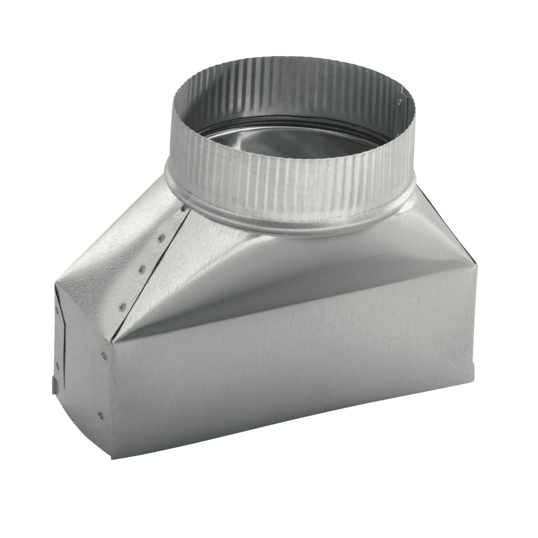 3-1/4 IN. X 10 IN. TO 7 IN. ROUND GALVANIZED STEEL SILVER DUCT TRANSITION 412H