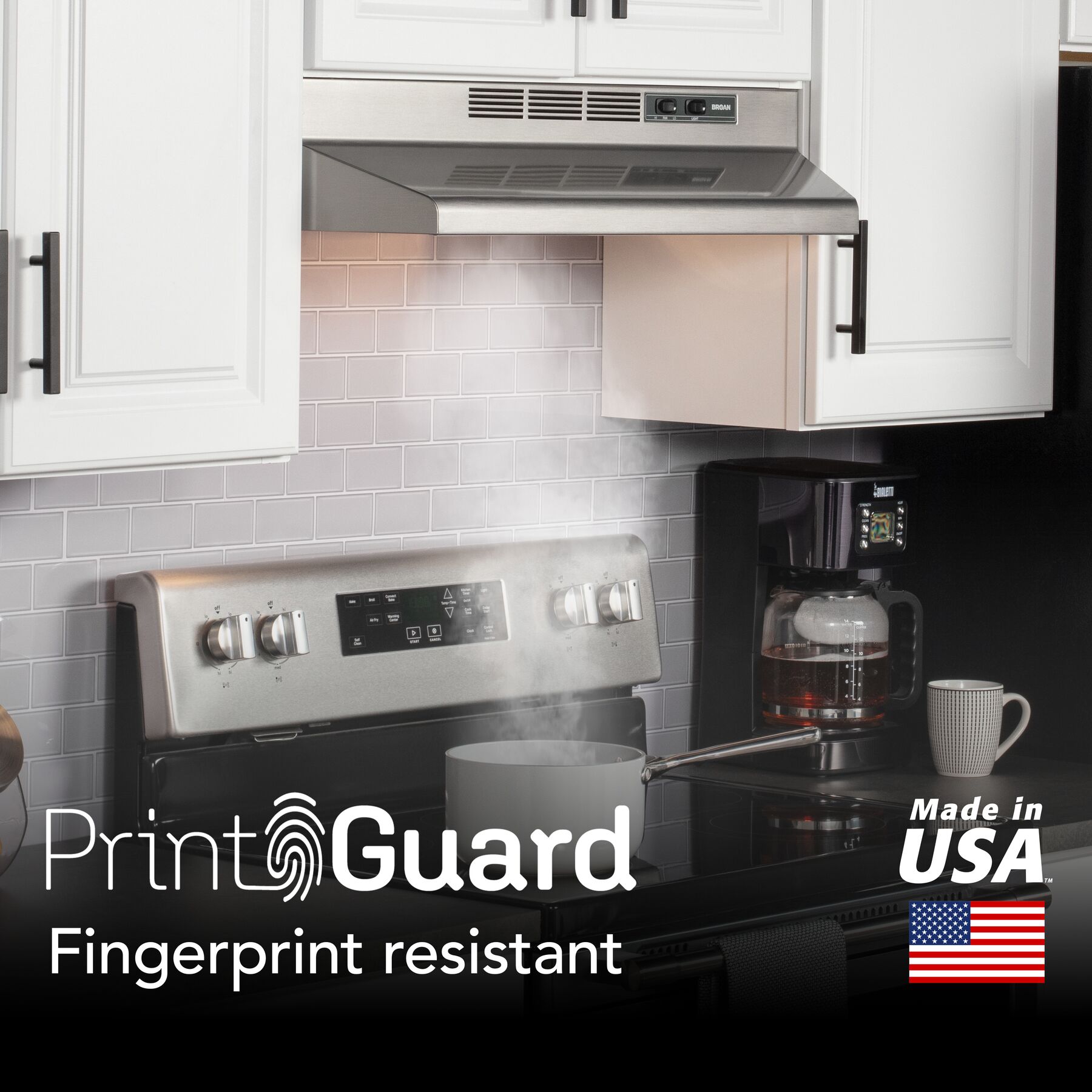 30Inch Ductless UnderCabinet Range Hood, Stainless Finish with PrintGuard 4130SF