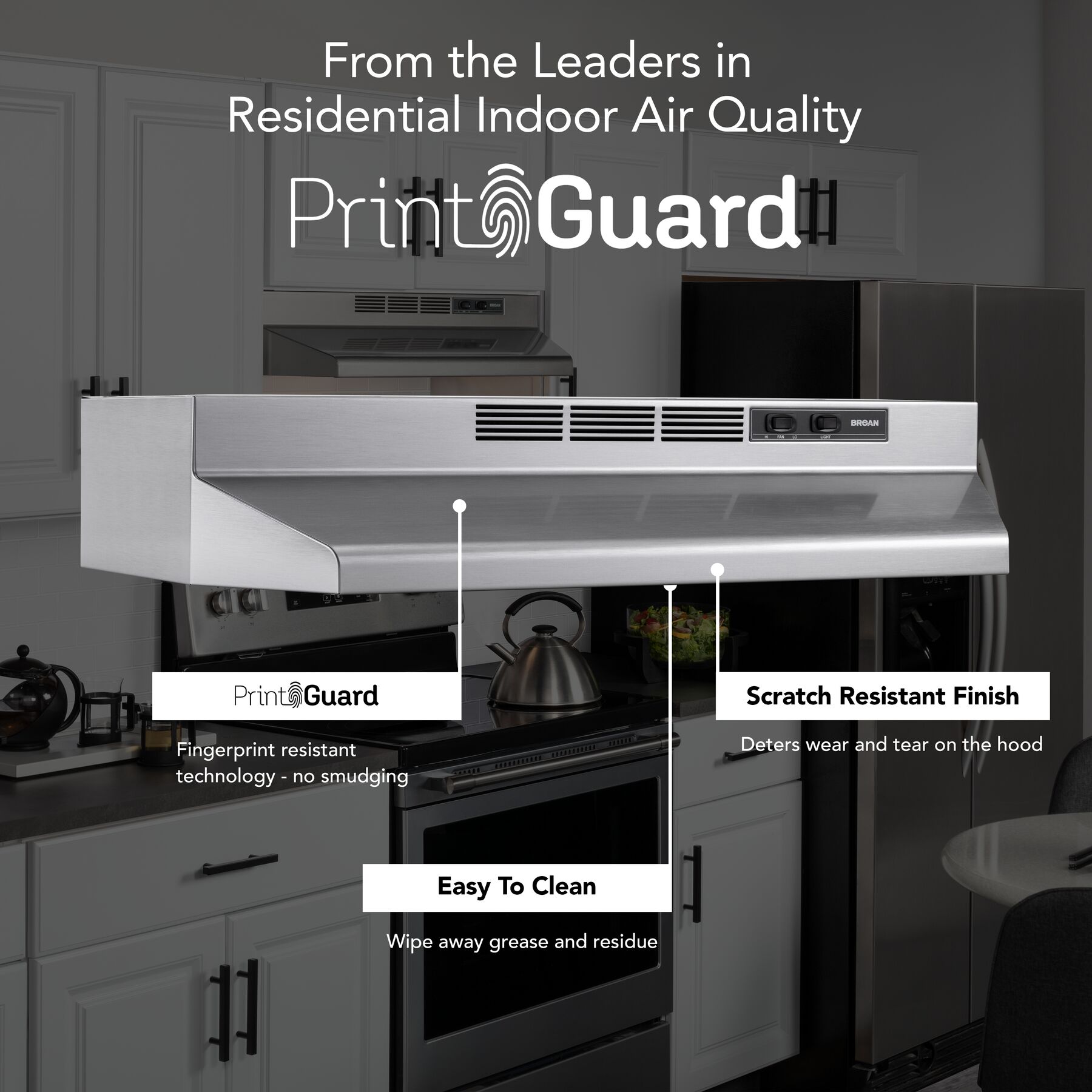 36Inch Ductless UnderCabinet Range Hood, Stainless Finish 4136SF