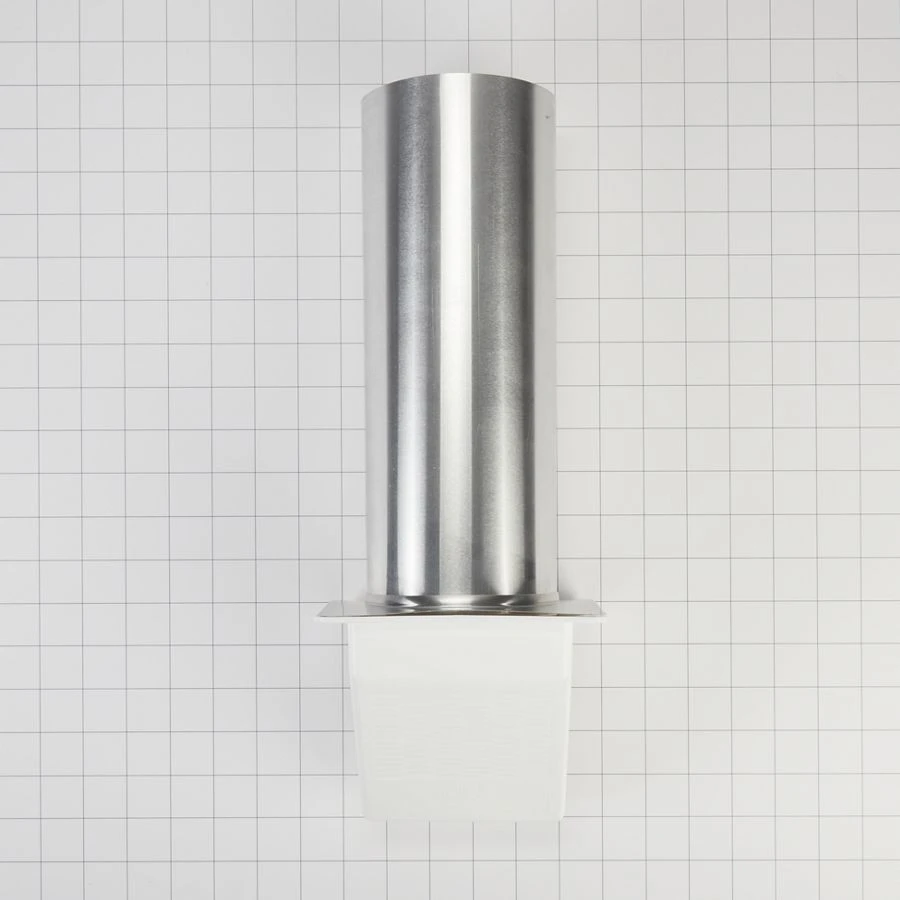 Dryer Outdoor Vent Damper of 4" opening with 10.5" pipe, back draft flapper, 12" aluminum vent tube, and wide-mouth hood 4396007RW