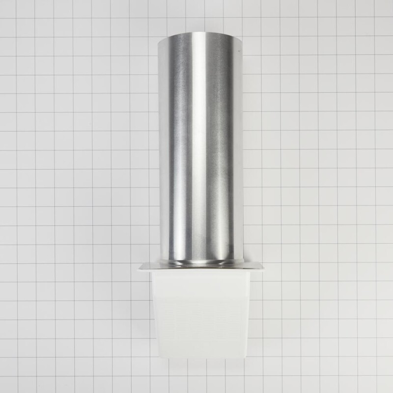 Whirlpool Dryer Outdoor Vent Damper of 4" opening with 10.5" pipe, back draft flapper, 12" aluminum vent tube, and wide-mouth hood Other 4396007RW Picture 1
