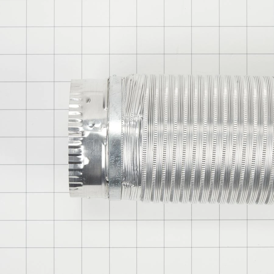 6' Dryer Exhaust Duct of snap-lock metal, with 1 male fitting and 1 female fitting for standard 4" exhaust openings 4396010RP