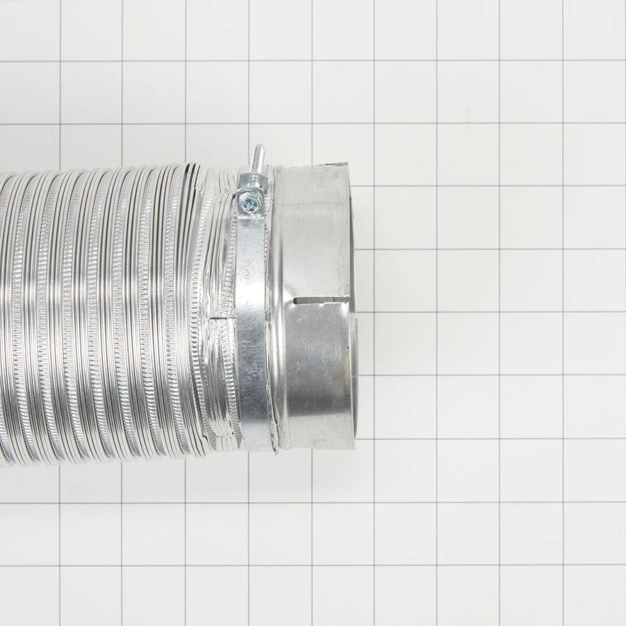 6' Dryer Exhaust Duct of snap-lock metal, with 1 male fitting and 1 female fitting for standard 4" exhaust openings 4396010RP