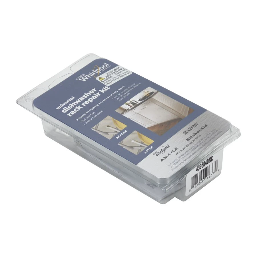 Dishwasher Rack Repair Kit With Grey Tine Tips And Vinyl Touch-up Paint - Repairs Two Racks And Cover Scratches 4396840RC