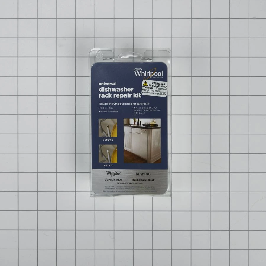 Dishwasher Rack Repair Kit With Grey Tine Tips And Vinyl Touch-up Paint - Repairs Two Racks And Cover Scratches 4396840RC