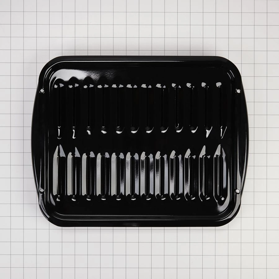 Premium Range Porcelain Broiler Pan and Roasting Rack - Grey (Includes Pan and Grid) 4396923