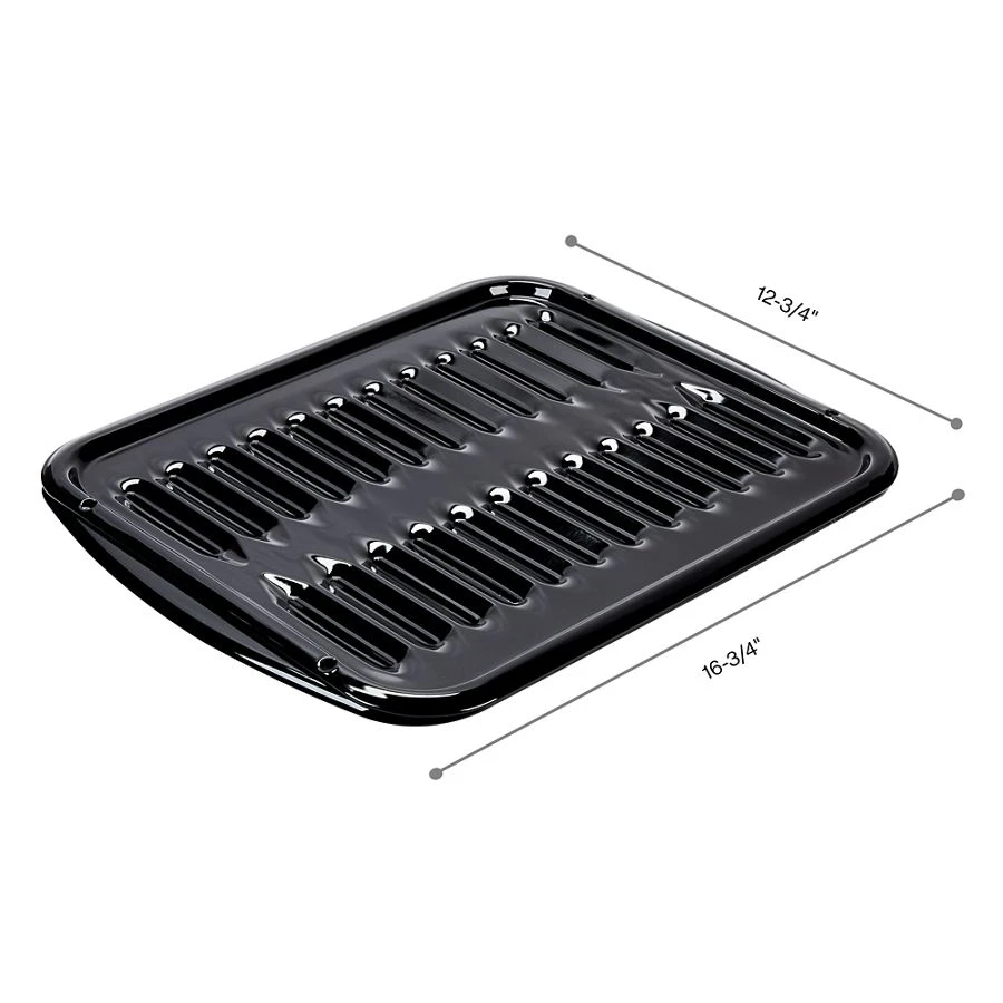 Premium Range Porcelain Broiler Pan And Roasting Rack - Grey (includes Pan And Grid) 4396923