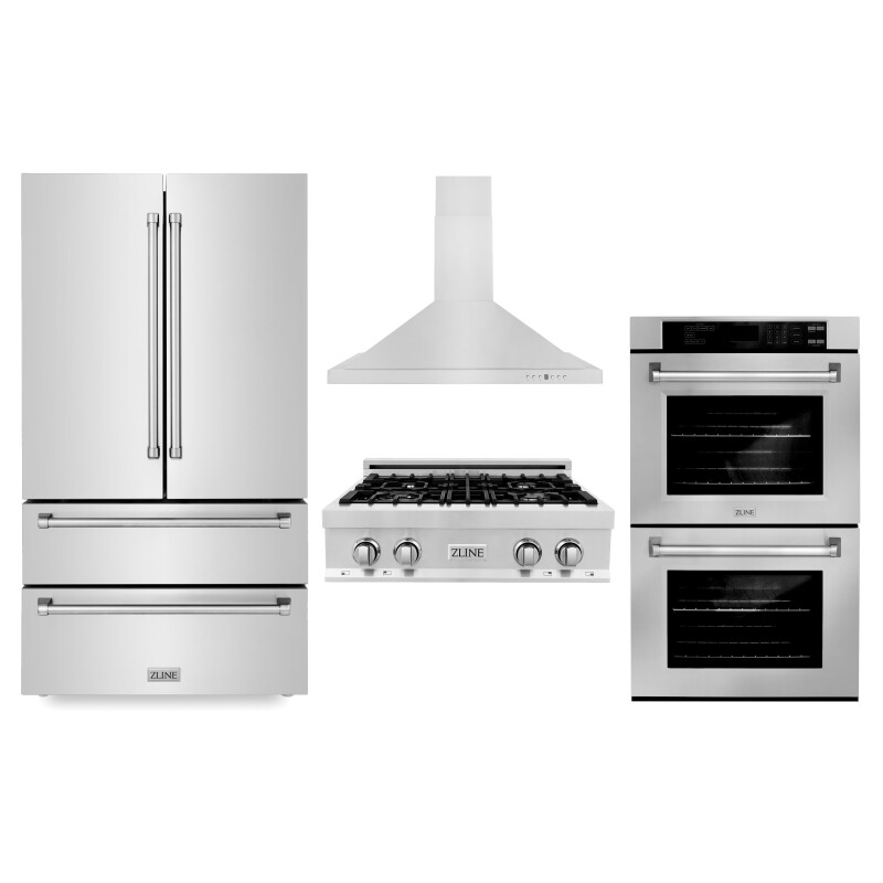 Kitchen Package with Refrigeration, 30" Rangetop, 30" Range Hood and 30" Double Wall Oven 4KPRRTRH30AWD