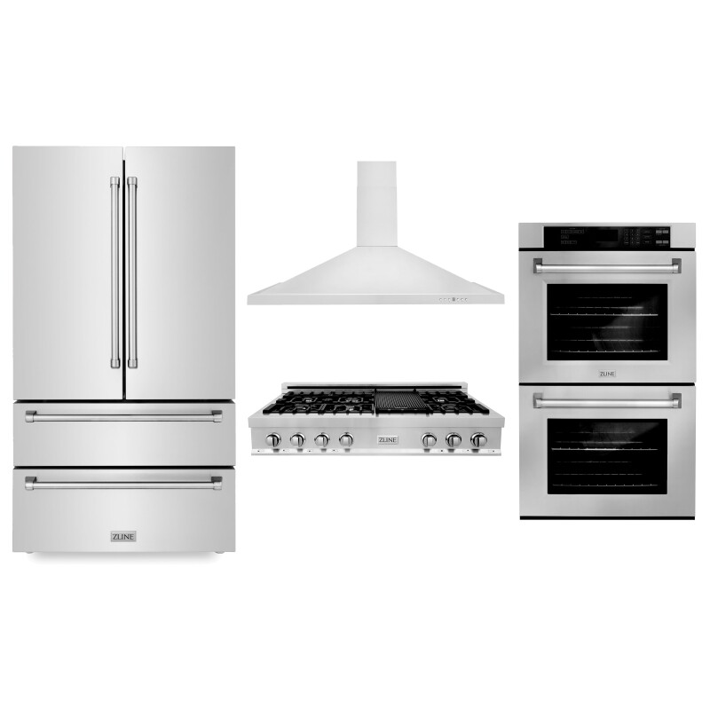 Kitchen Package with Refrigeration, 48" Rangetop, 48" Range Hood and 30" Double Wall Oven 4KPRRTRH48AWD