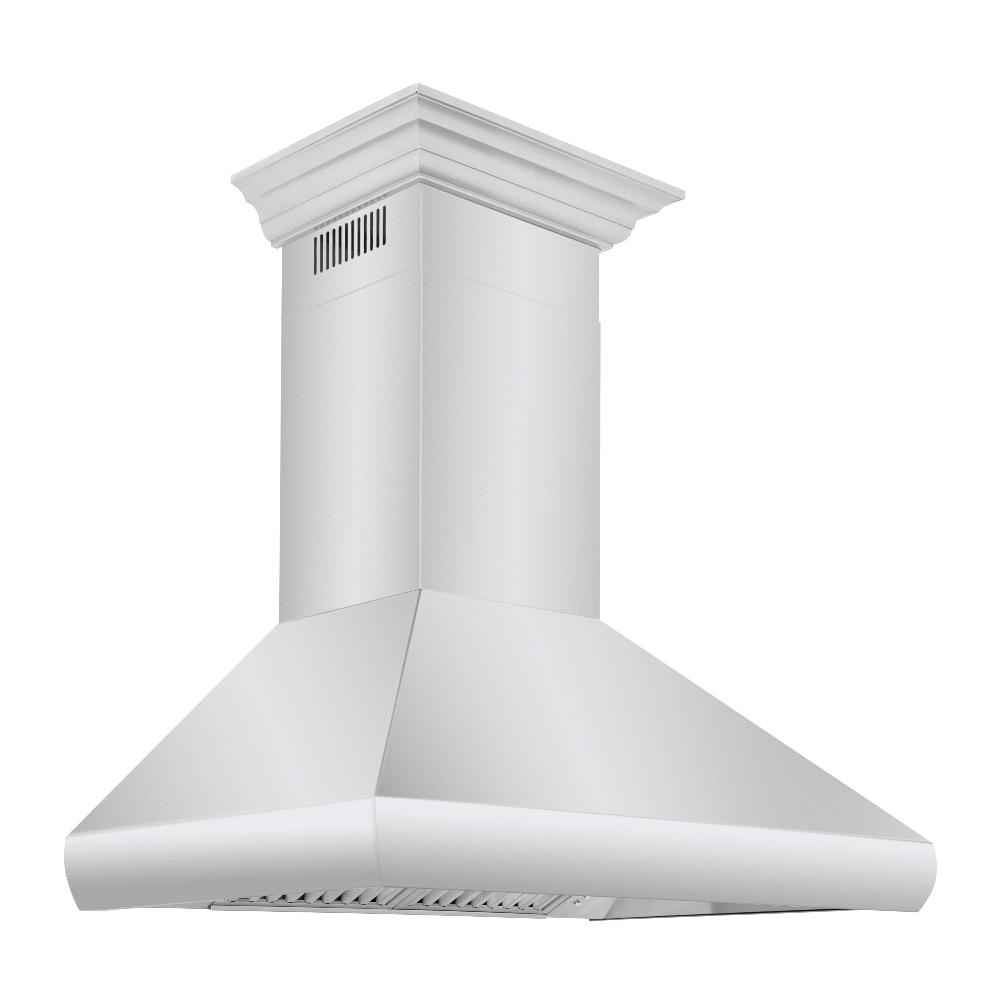 Professional Convertible Vent Wall Mount Range Hood with Crown Molding (587CRN) - 30 Inch 587CRN30