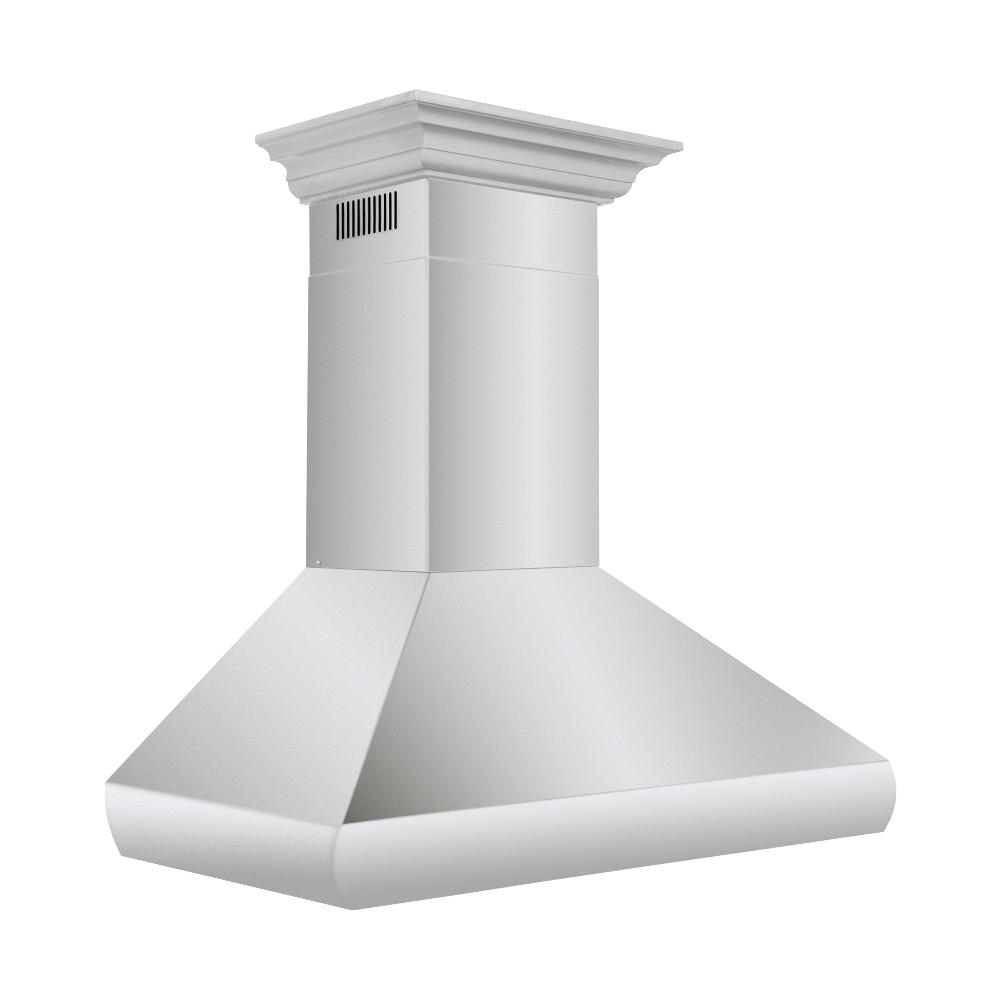 Professional Convertible Vent Wall Mount Range Hood with Crown Molding (587CRN) - 30 Inch 587CRN30