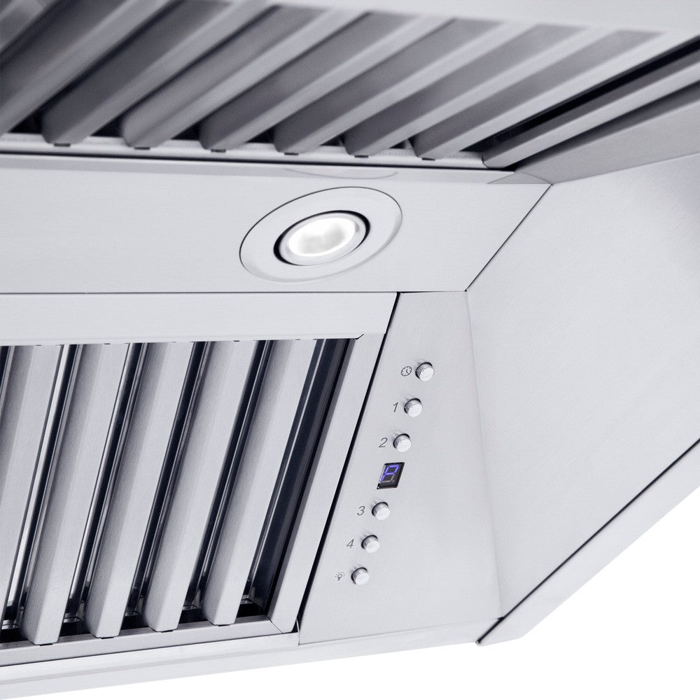 Professional Convertible Vent Wall Mount Range Hood with Crown Molding (587CRN) - 30 Inch 587CRN30