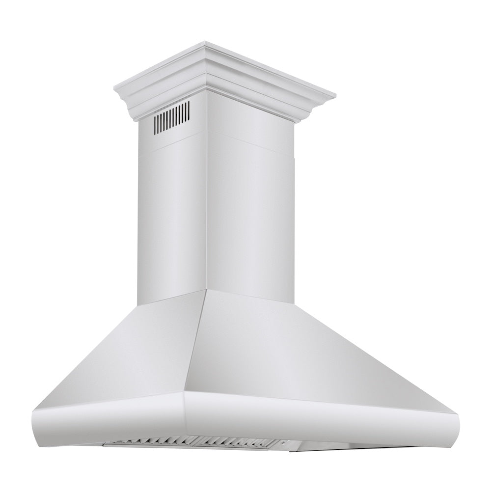 Professional Convertible Vent Wall Mount Range Hood with Crown Molding (587CRN) - 36 Inch 587CRN36