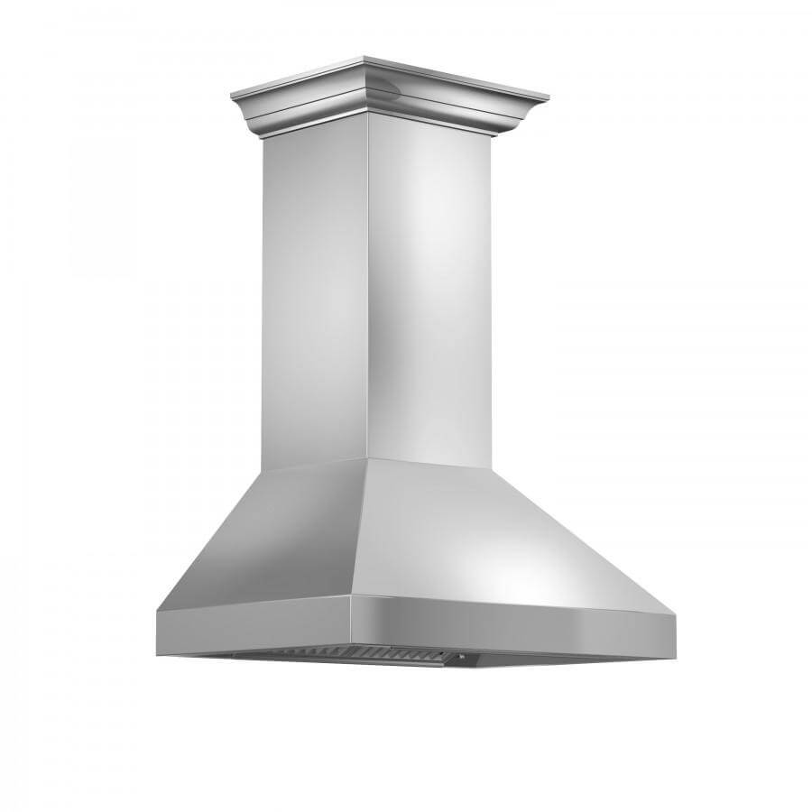 Professional Convertible Vent Wall Mount Range Hood with Crown Molding (597CRN) - 36 Inch 597CRN36