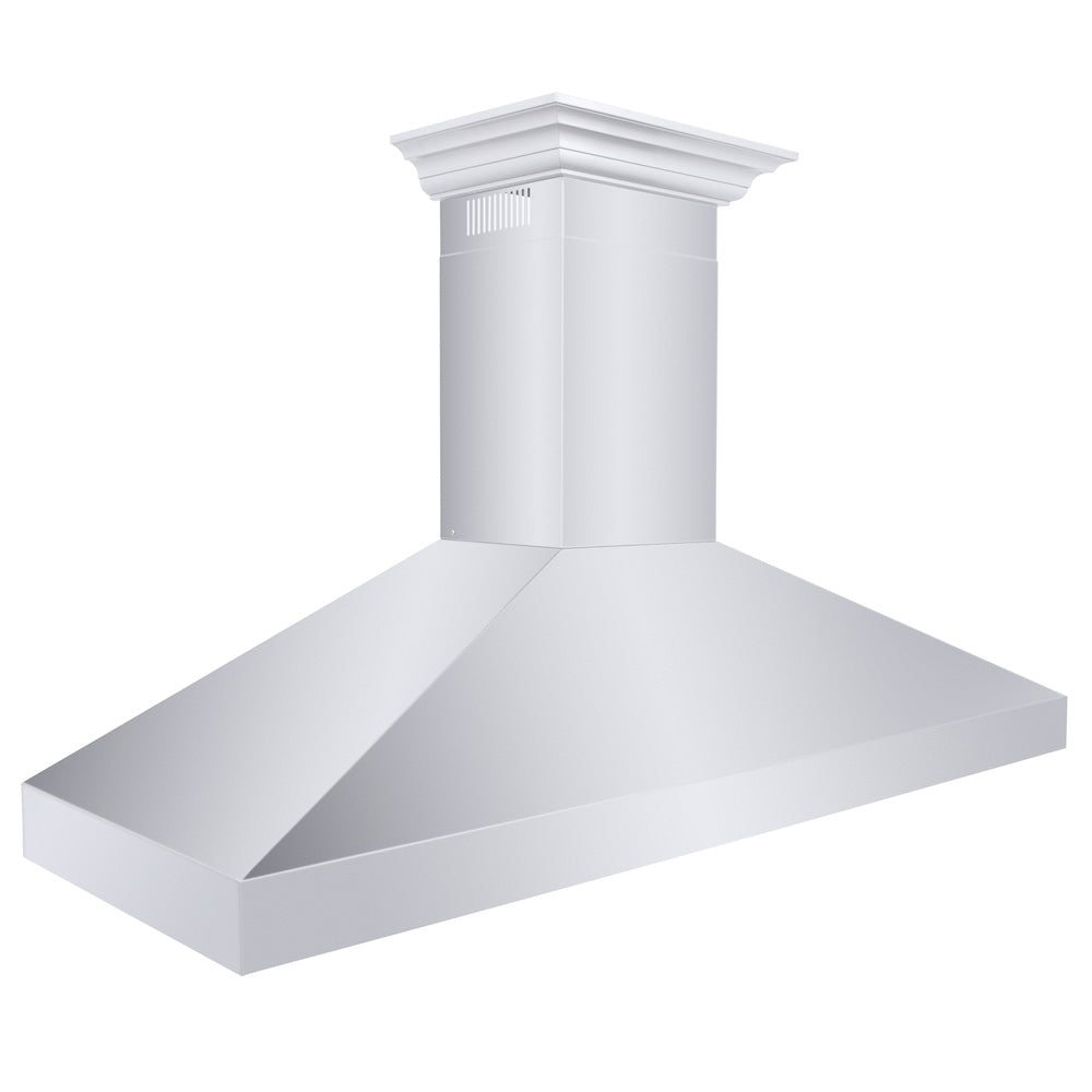 Professional Convertible Vent Wall Mount Range Hood with Crown Molding (597CRN) - 60 Inch 597CRN60