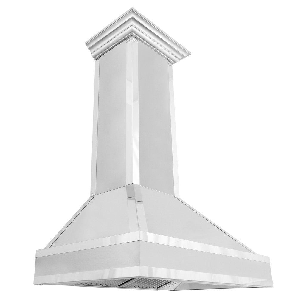 30" Designer Series Convertible Vent Wall Mount Range Hood in DuraSnow Stainless Steel with Mirror Accents(655MR-30) 655MR30