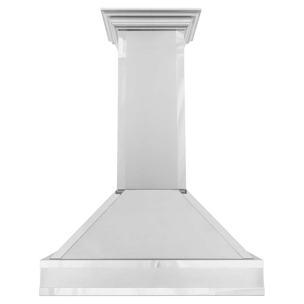 36 in. Designer Series Ducted Wall Mount Range Hood in DuraSnow Stainless Steel with Mirror Accents 655MR36