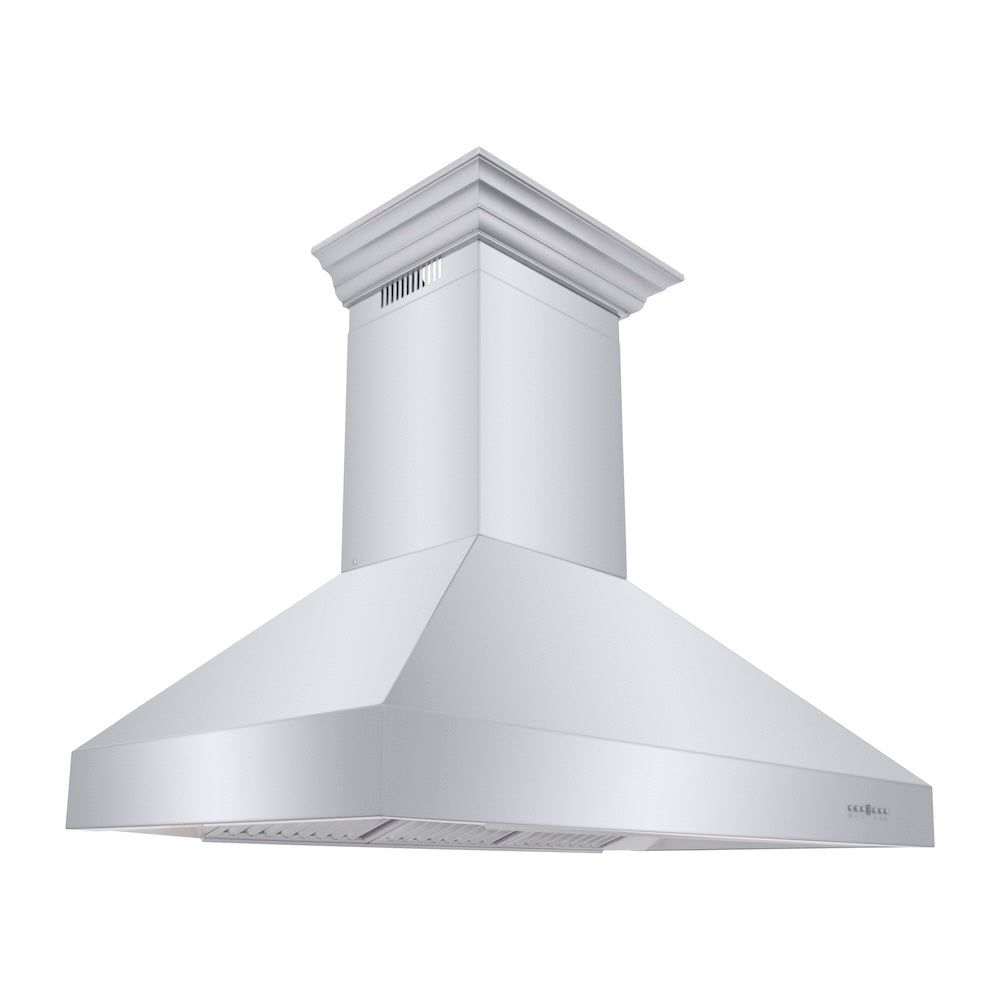 48" Professional Ducted Wall Mount Range Hood with Crown Molding - 48 Inch 667CRN48