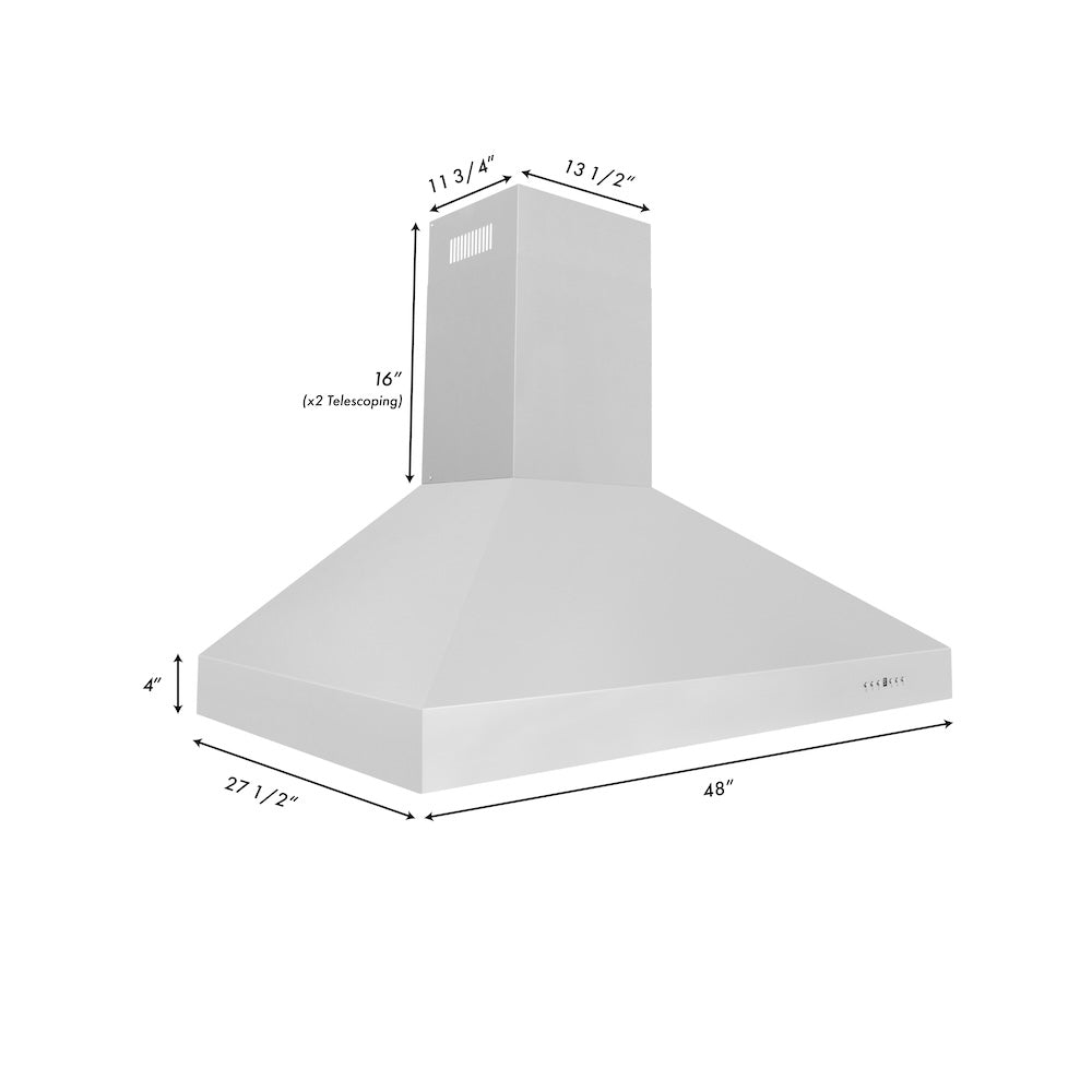 Professional Convertible Vent Wall Mount Range Hood (697) - 48 inch 69748