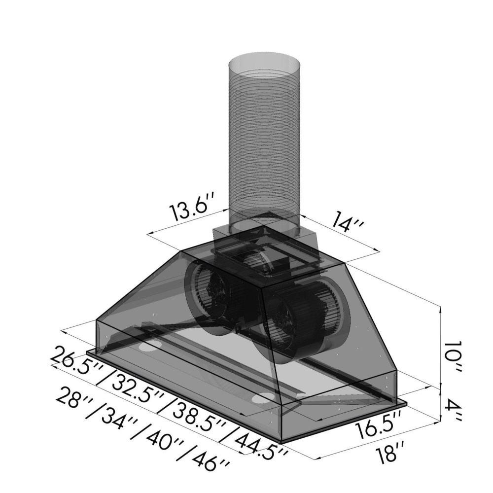 40" Ducted Remote Blower Range Hood Insert 698RD40