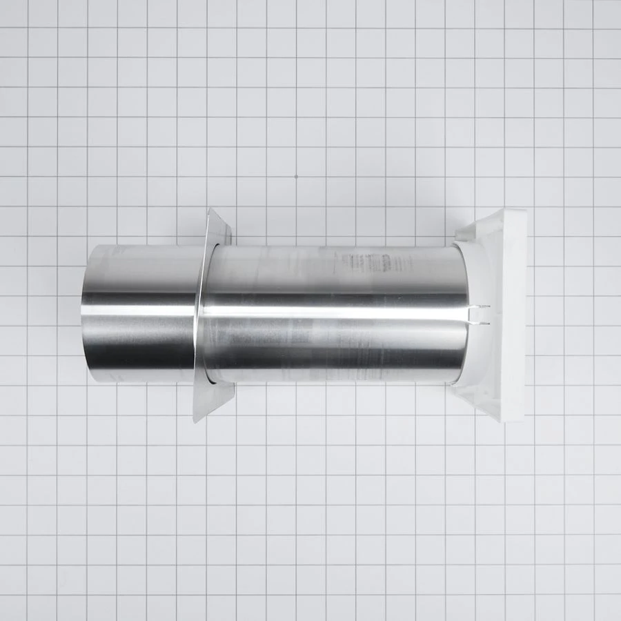 Dryer Louvered Vent of 4" opening with 10.5" tail pipe and back draft flapper 8212662