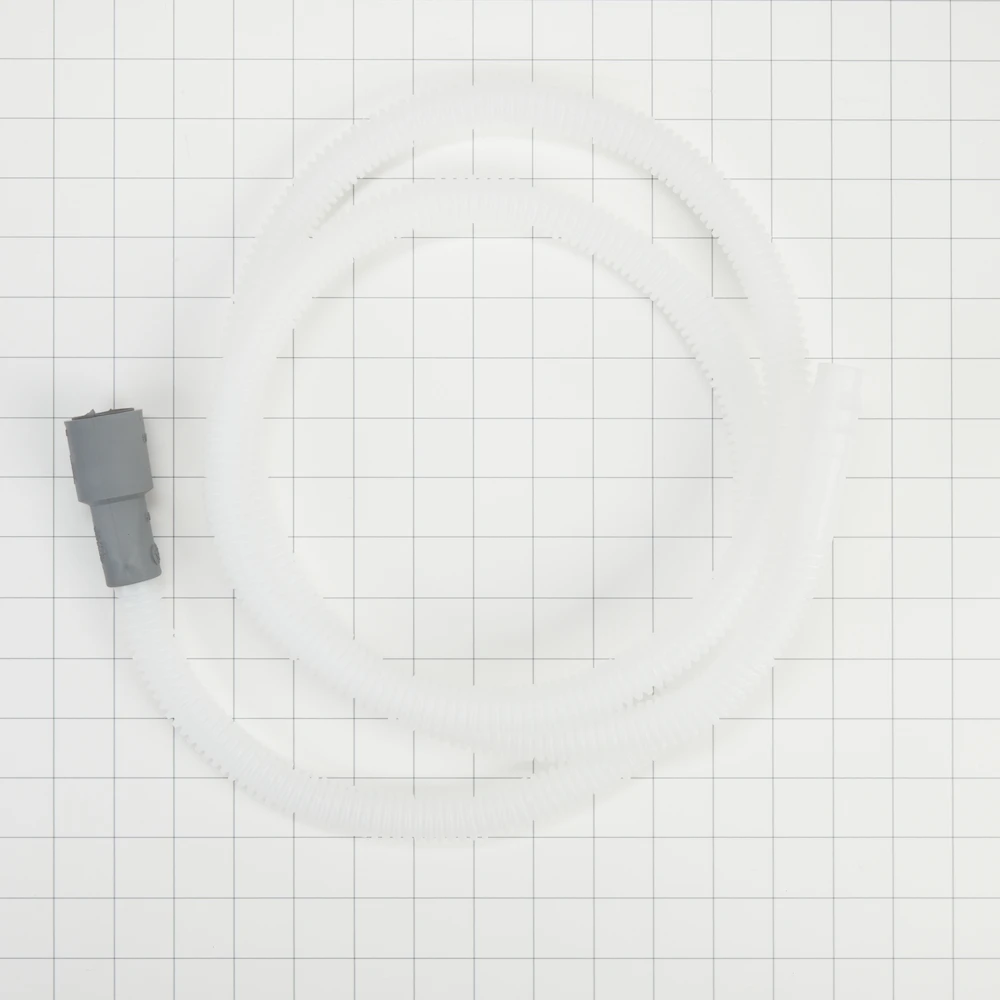 Dishwasher Drain Hose Extension, White-colored, With 6' Flexible Corrugated Plastic Hose For Tall Tub Models 8269144A