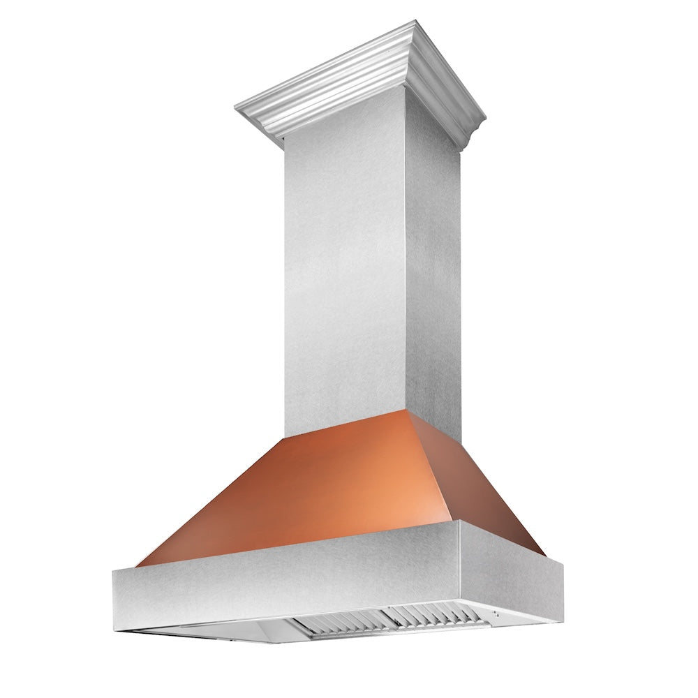 30"Ducted Fingerprint Resistant Stainless Steel Range Hood with Copper Shell 8654C30