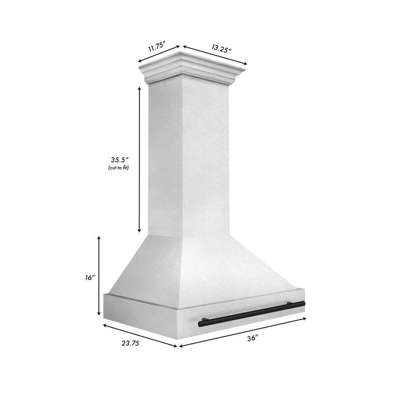 36"Autograph Edition DuraSnow® Stainless Steel Range Hood with DuraSnow® Stainless Steel Shell (8654SNZ-36) Matte 8654SNZ36MB