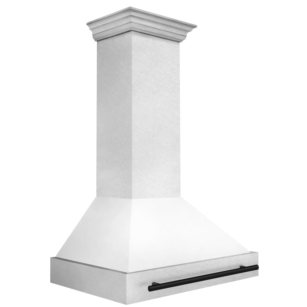 36"Autograph Edition DuraSnow® Stainless Steel Range Hood with White Matte Shell and Matte Handle (8654SNZ-WM36) - Matte 8654SNZWM36MB