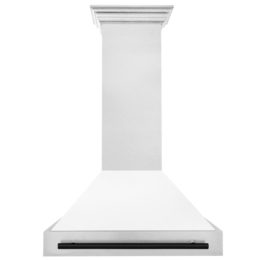 36"Autograph Edition DuraSnow® Stainless Steel Range Hood with White Matte Shell and Matte Handle (8654SNZ-WM36) - Matte 8654SNZWM36MB